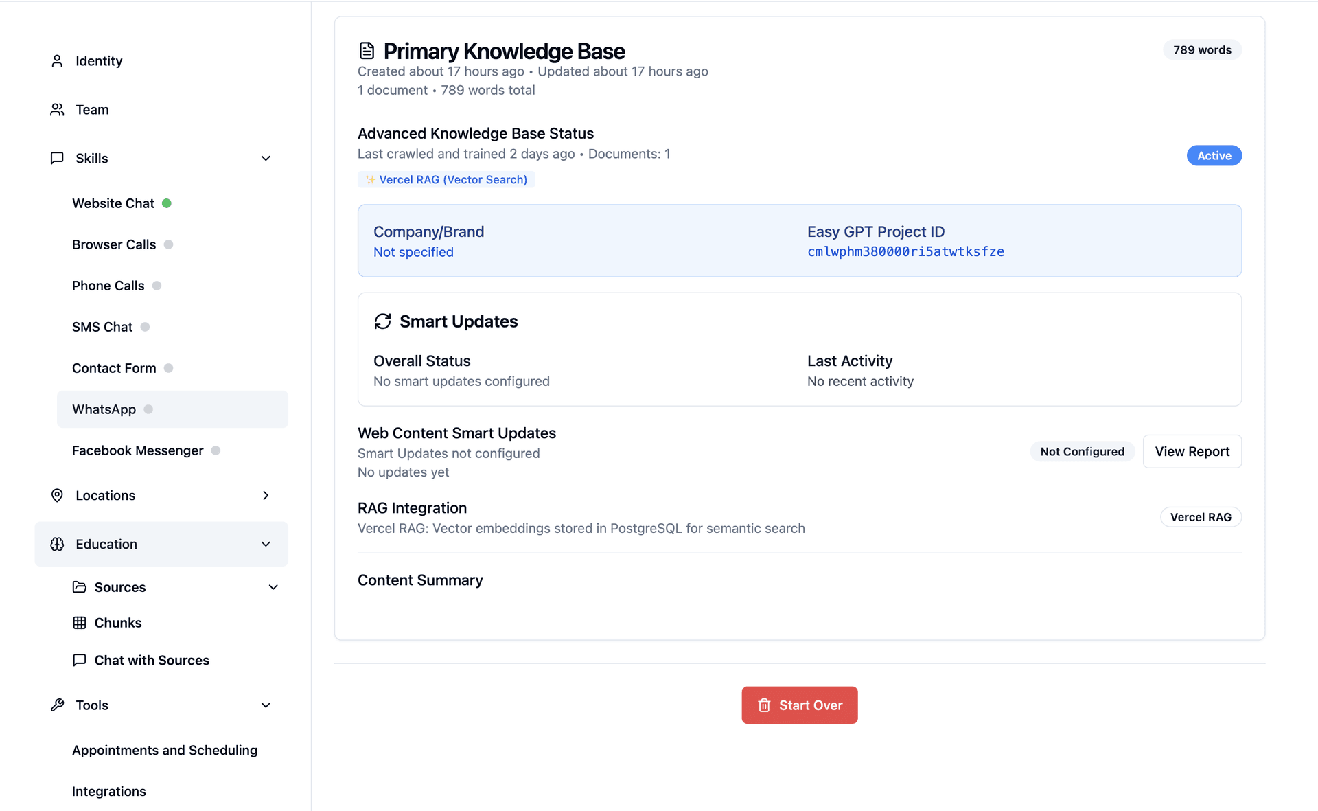 SiteGlue Training and knowledge sources