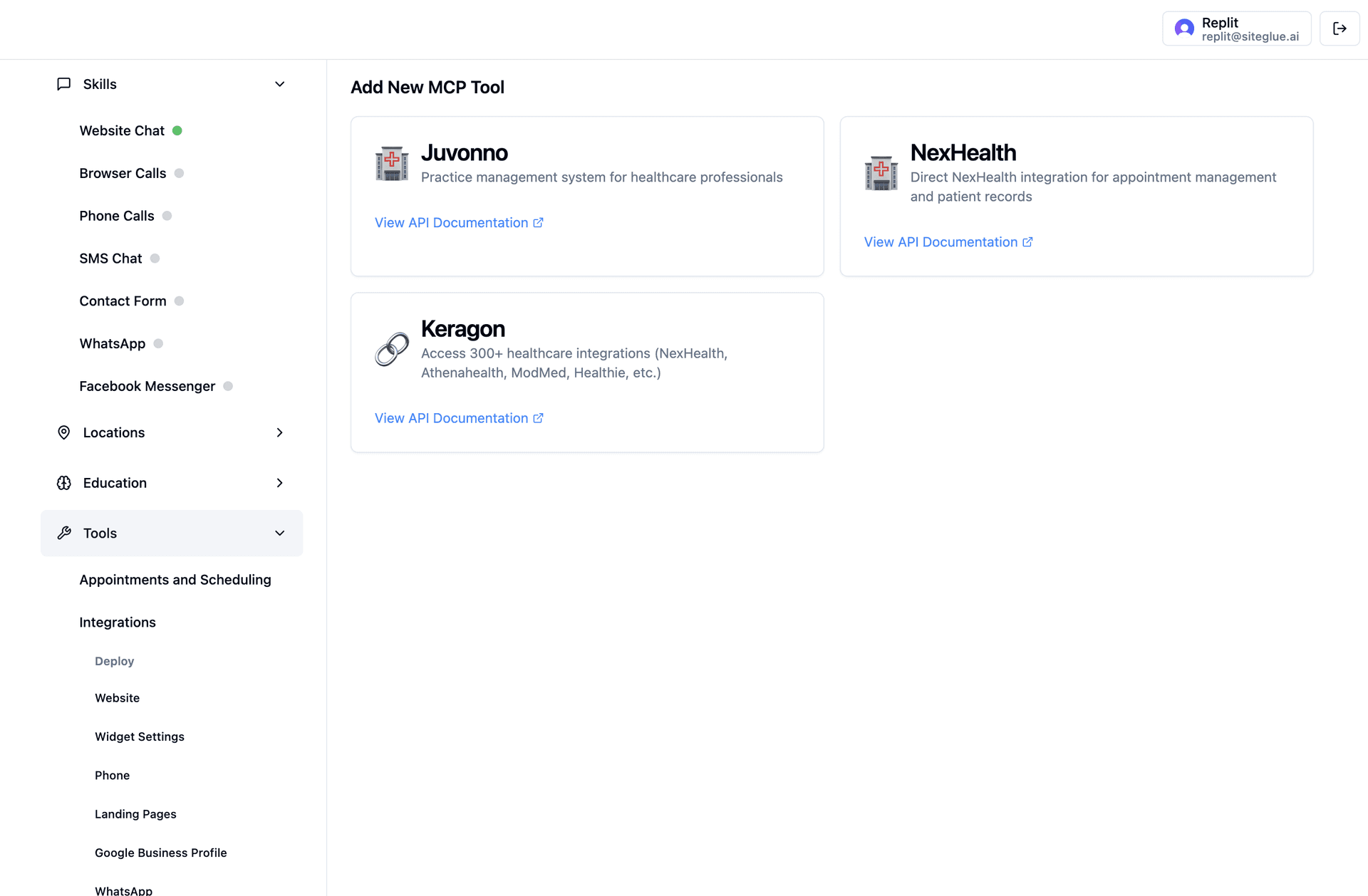 SiteGlue Tools and integrations